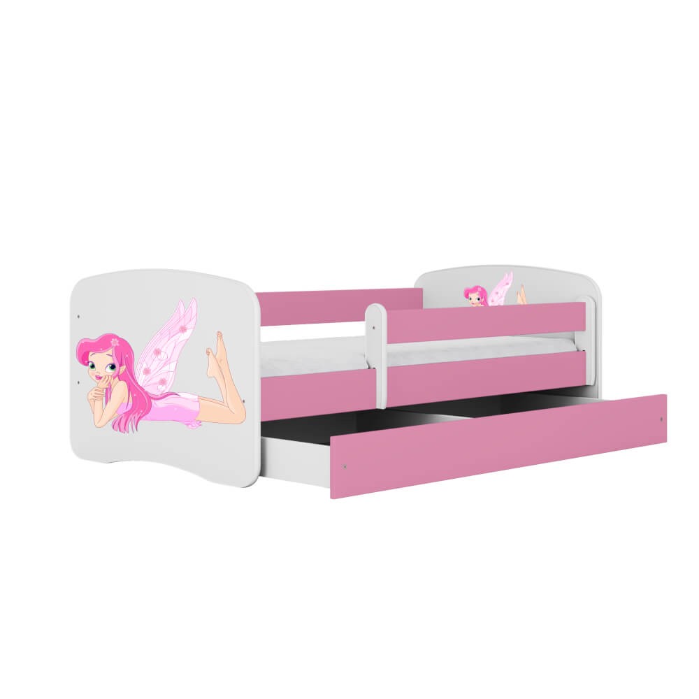 Dodatki w kolorze: różowym/łóżko ze skrzydłami