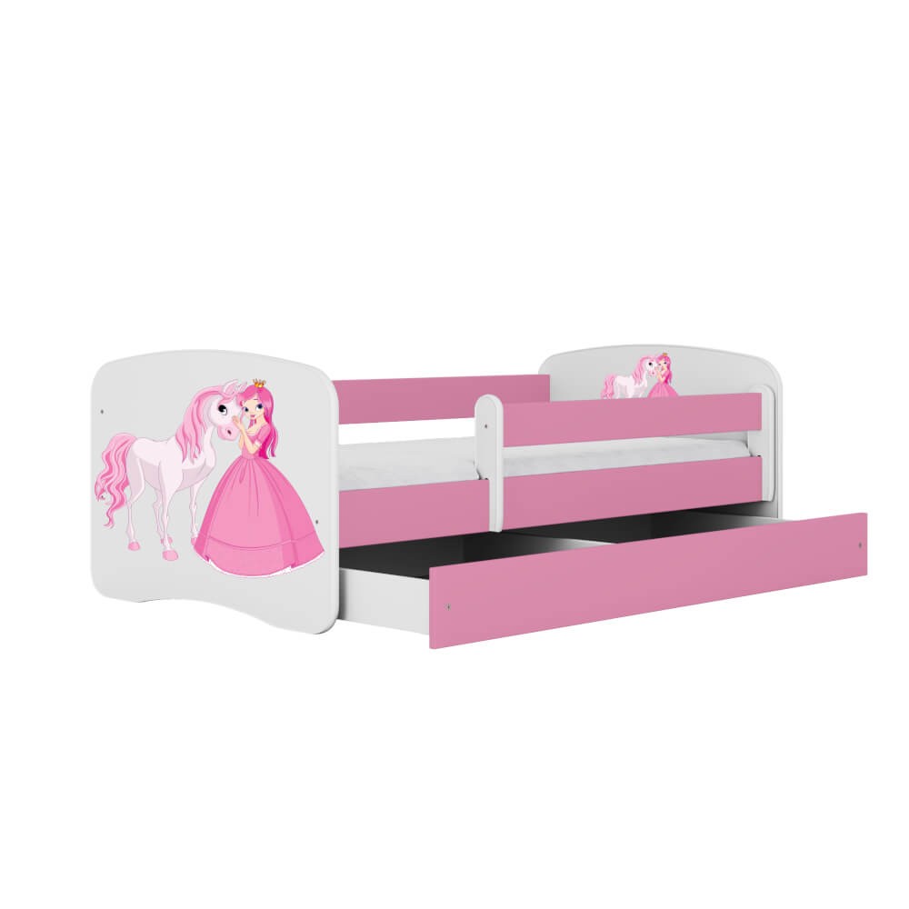 Dodatki w kolorze: różowym/łóżko księżniczka i konik