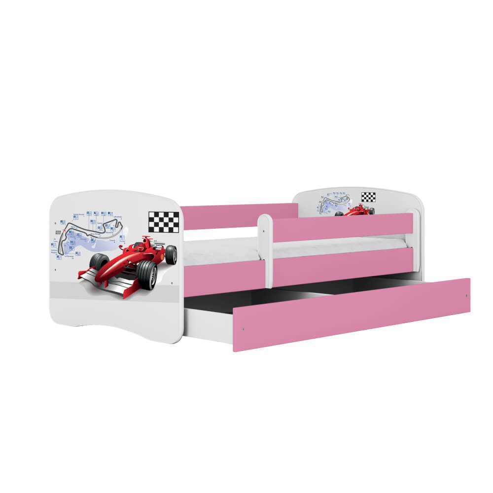 Dodatki w kolorze: różowym/łóżko formuła F1