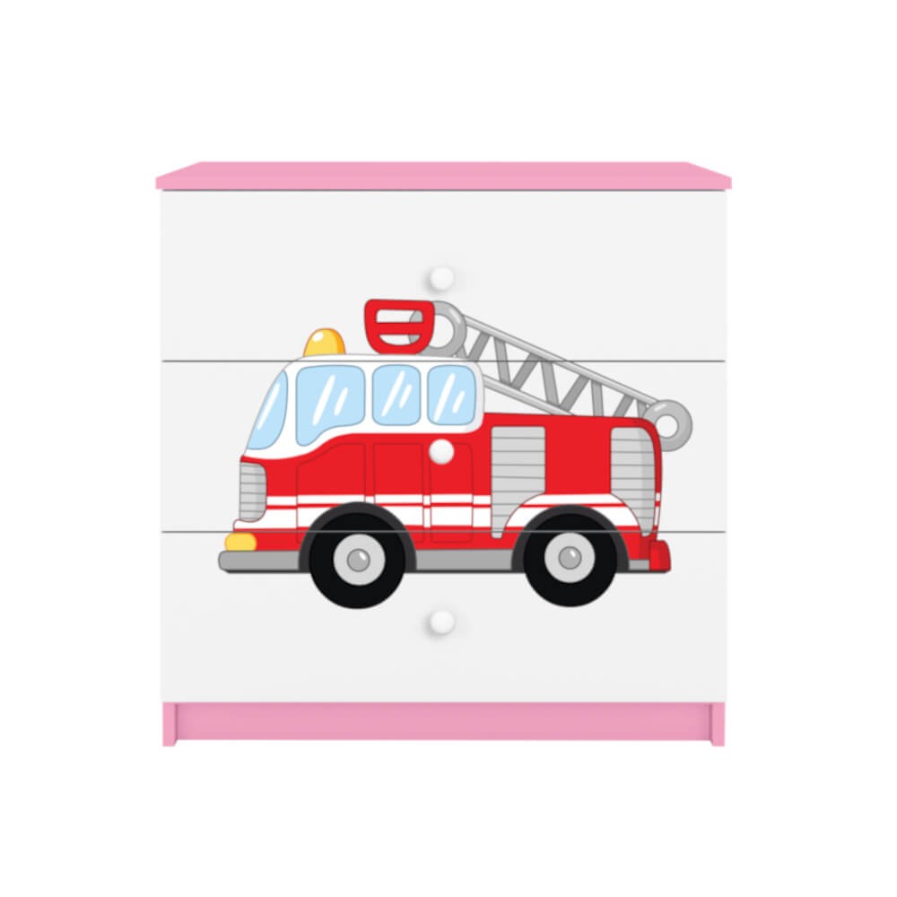 Dodatki w kolorze: różowym/komoda straż pożarna