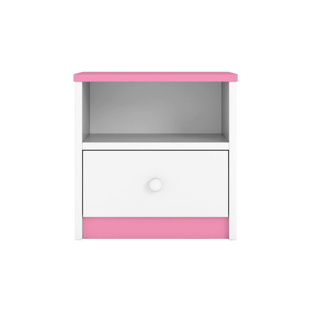 Dodatki w kolorze: różowym/szafka nocna