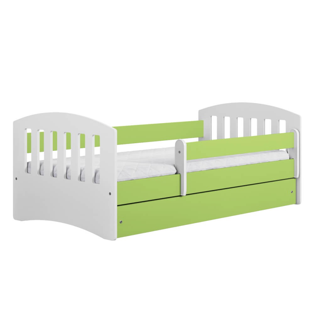 Łóżko Classic 1 kolor: biały+bok długi zielony