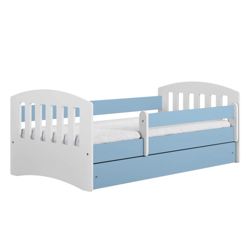 Łóżko Classic 1 kolor: biały+bok długi niebieski