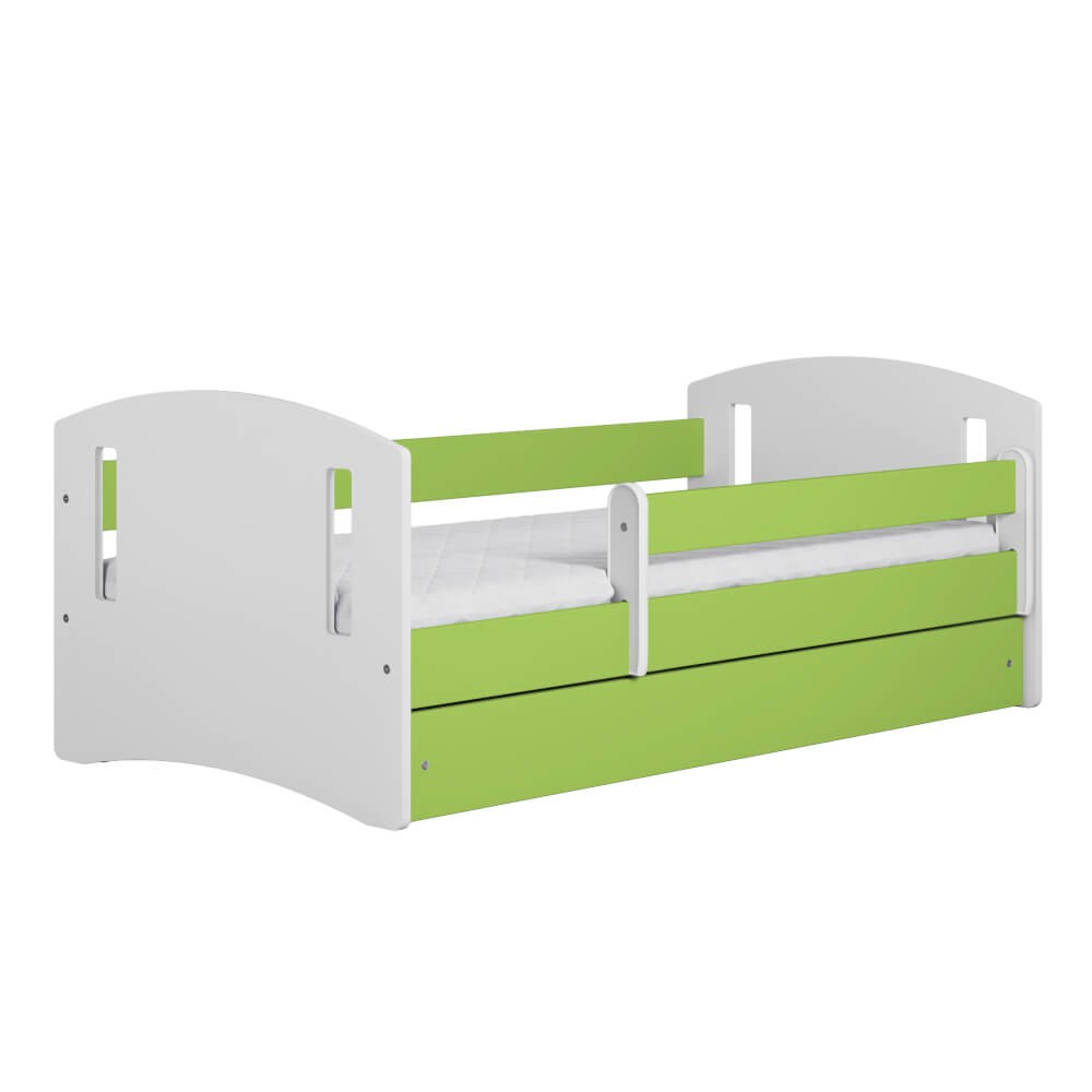 Łóżko Classic 2 kolor: biały+bok długi zielony