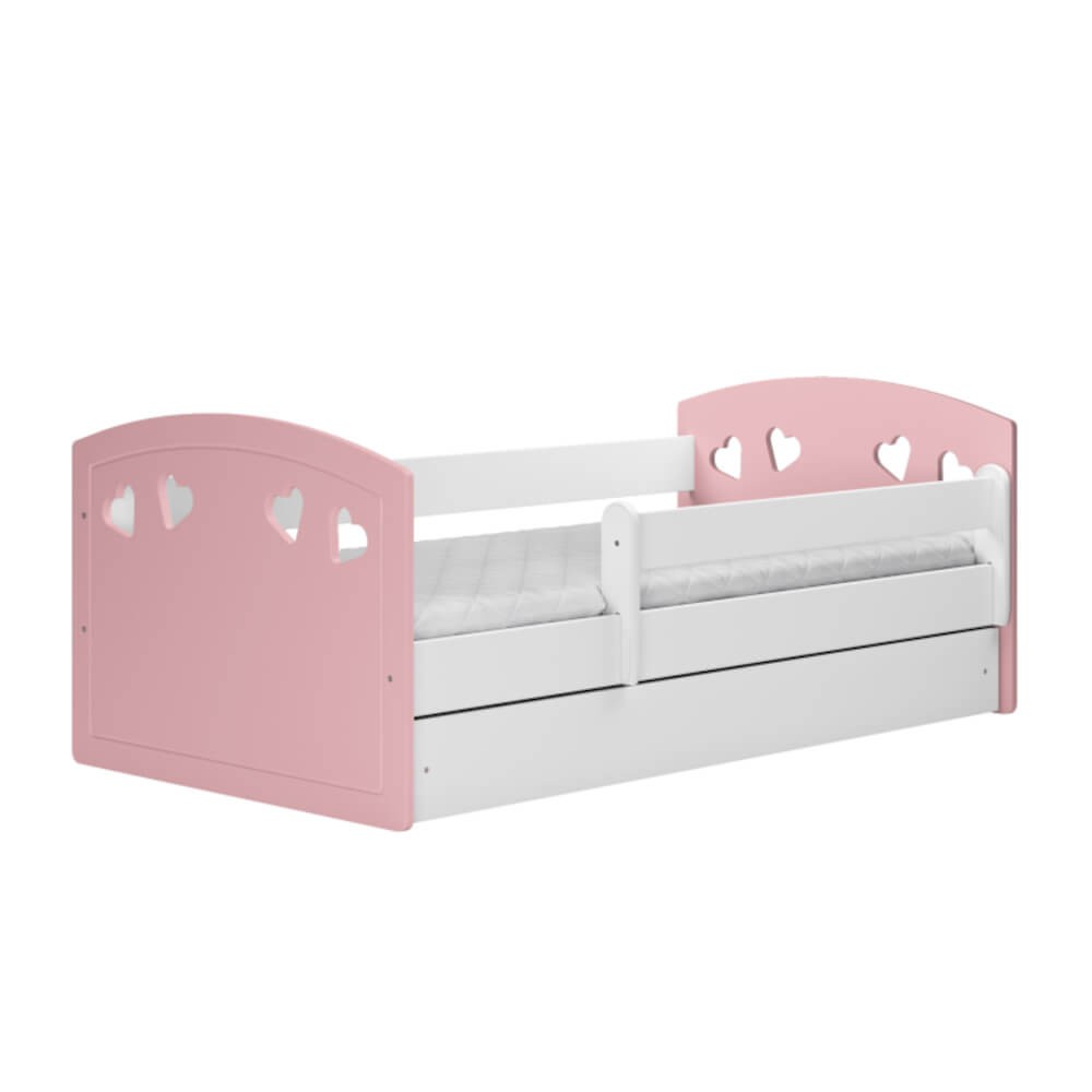 Łóżko Julia kolor Mix: biały+bok krótki różowy