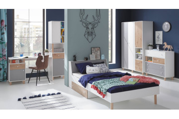 Kolekacja Faro - biały lux/ dąb artisan/ szary