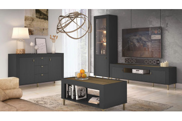 Kolekcja Mossa - dąb whisky/ czarny Kolekcja Mossa - dąb whisky/ czarny